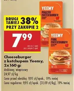 Biedronka Cheeseburger z ketchupem Yeemy, 2x160 g oferta