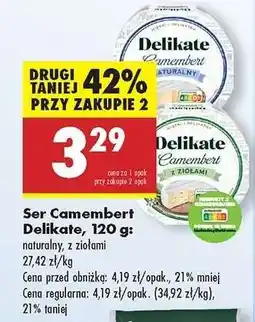 Biedronka Ser Camembert Delikate 120 g oferta