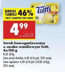 Biedronka Serek homogenizowany o smaku waniliowym Tutti 4x150 g oferta