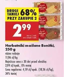 Biedronka Herbatniki maślane Bonitki , 250 g oferta
