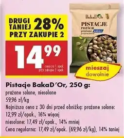 Biedronka Pistacje BakaD’Or, 250 g oferta