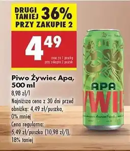 Biedronka Piwo Żywiec Apa, 500 ml oferta