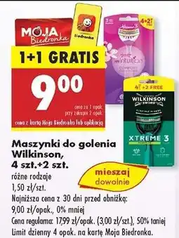 Biedronka Maszynki do golenia Wilkinson, 4 szt.+2 szt oferta