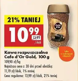 Biedronka Kawa rozpuszczalna Cafe d’Or Gold, 100 g oferta