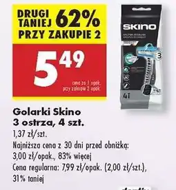 Biedronka Golarki Skino 3 ostrza , 4 szt oferta