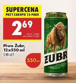Biedronka Piwo Żubr 12x550 ml oferta