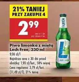 Biedronka Piwo limonka z miętą Lech Free, 330 ml oferta