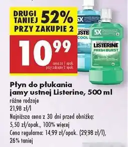 Biedronka Płyn do płukania jamy ustnej Listerine 500 ml oferta