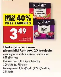 Biedronka Herbatka owocowa piramidki Remsey 20 torebek oferta