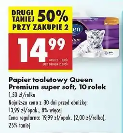 Biedronka Papier toaletowy Queen Premium super soft, 10 rolek oferta