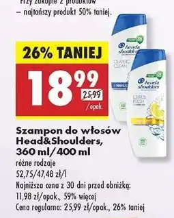 Biedronka Szampon do włosów Head Shoulders 360 ml 400 ml oferta