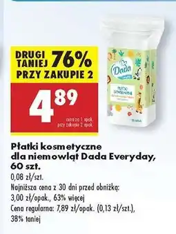 Biedronka Płatki kosmetyczne dla niemowląt Dada Everyday 60 szt oferta