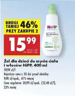 Biedronka Żel dla dzieci do mycia ciała i włosów HiPP, 400 ml oferta