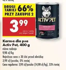 Biedronka Karma dla psa Activ Pet, 400 g oferta