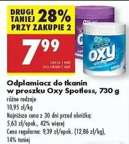 Biedronka Odplamiacz do tkanin w proszku Oxy Spotless 730 g oferta