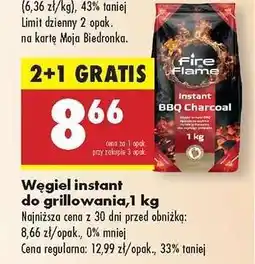 Biedronka Węgiel instant do grillowania, 1 kg oferta