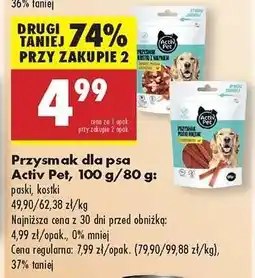 Biedronka Przysmak dla psa Activ Pet, 100 g/80 g oferta