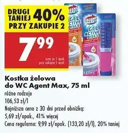 Biedronka Kostka żelowa do WC Agent Max, 75 ml oferta