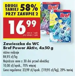 Biedronka Zawieszka do WC Bref Power Aktiv, 4x50 g oferta