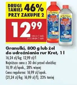 Biedronka Granulki, 800 g lub żel do udrożniania rur Kret, 1 l oferta