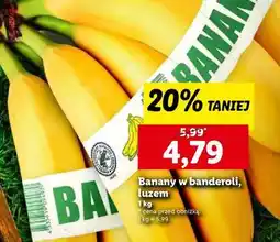 Lidl Banany w banderoli, luzem oferta