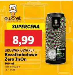 Lidl BROWAR GWAREK Bezalkoholowe Zero InOn oferta