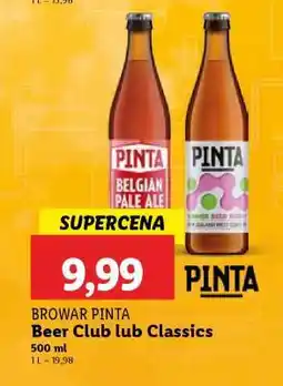 Lidl BROWAR PINTA Beer Club lub Classics oferta
