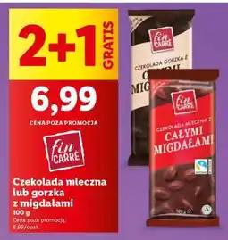 Lidl Czekolada mleczna lub gorzka z migdałami oferta