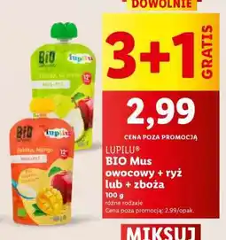 Lidl LUPILU BIO Mus owocowy + ryż lub + zboża oferta