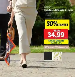 Lidl Spodnie damskie z lnem 36-44 Esmara oferta