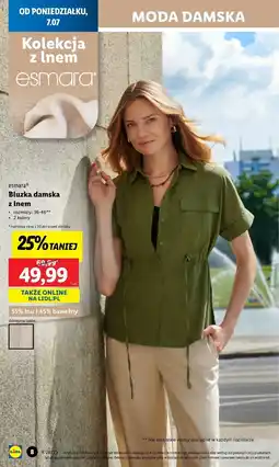 Lidl Bluzka damska z lnem 36-46 Esmara oferta