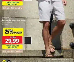 Lidl Bermudy męskie z lnem m-xl Esmara oferta
