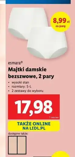 Lidl Majtki damskie bezszwowe s-l Esmara oferta