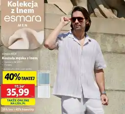 Lidl Koszula męska z lnem m-xxl Esmara oferta