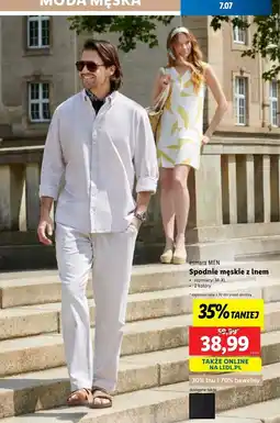 Lidl Spodnie męskie z lnem m-xl Esmara oferta