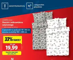 Lidl Komplet pościeli dwustronnej z mikrowłókna satynowego 160 x 200 + 2x 70 80 cm Livarno Home oferta