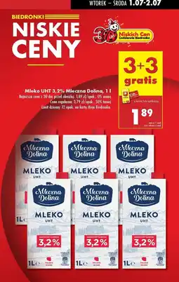 Biedronka Mleko 3.2% Mleczna Dolina oferta
