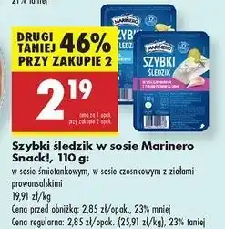 Biedronka Śledź w sosie czosnkowym z ziołami prowansalskimi Marinero Szybki Śledzik oferta