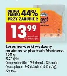 Biedronka Łosoś wędzony na zimno plastry Marinero oferta