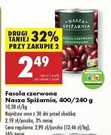 Biedronka Fasola konserwowa czerwona Nasza Spiżarnia oferta