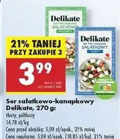 Biedronka Ser sałatkowy typu greckiego półtłusty Delikate oferta