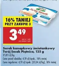 Biedronka Serek śmietankowy naturalny Piątnica Twój Smak oferta