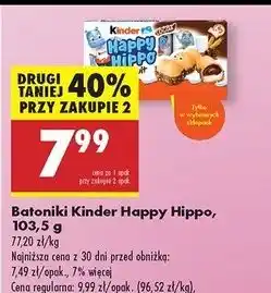 Biedronka Batoniiki kakaowe Kinder Happy Hippo oferta