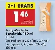 Biedronka Lody sandwich śmietankowy Marletto oferta
