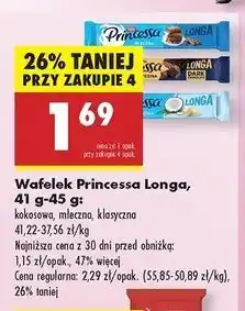 Biedronka Wafelek dark chocolate klasyczna Princessa Longa oferta