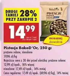 Biedronka Pistacje prażone i solone Bakad'or oferta