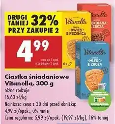 Biedronka Ciastka mleko i zboża Vitanella oferta