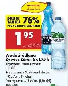 Biedronka Woda mocny gaz Żywiec Zdrój oferta