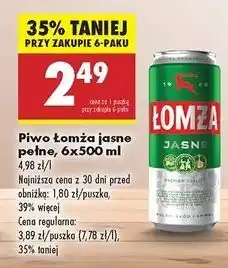 Biedronka Piwo Łomża Jasne (Dawniej Export) oferta