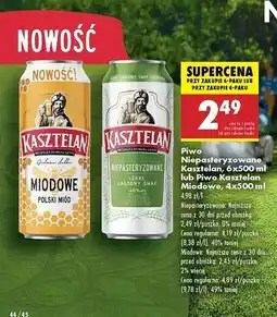 Biedronka Piwo Kasztelan Niepasteryzowane oferta